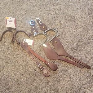 Equestrian Bundle Of Spurs And Straps